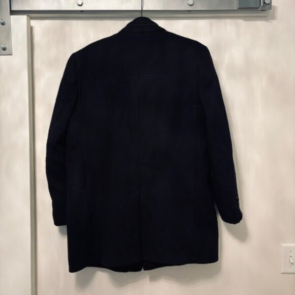 Dewberry Mock Neck Wool Mackintosh Coat Dark Blue size 3XL - Picture 4 of 7